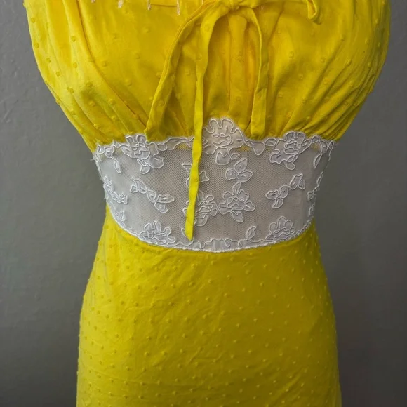 Betsey Johnson Vibrant Yellow Satin Dress - Picture 6 of 8